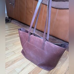 Burgundy Leather Tote Bag